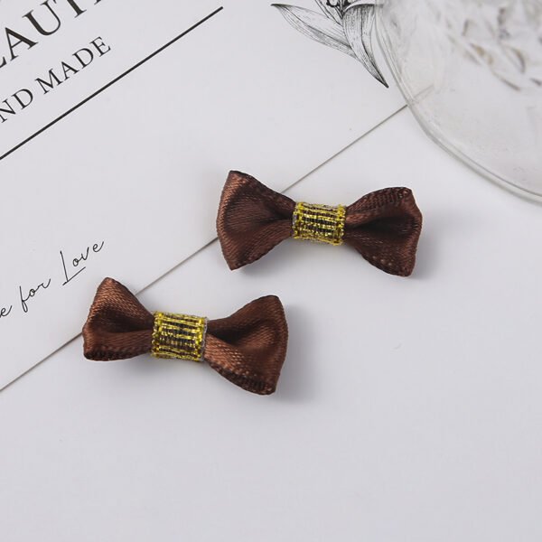 Mini Satin Bows with Gold Center Band - 图片 7