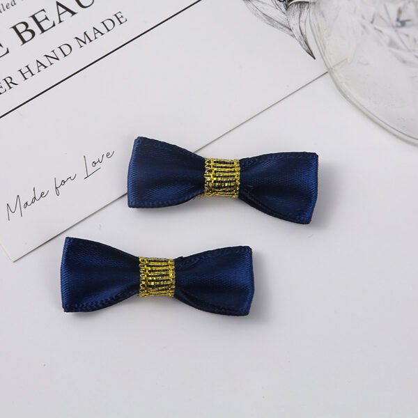 Mini Satin Bows with Gold Center Band - 图片 3