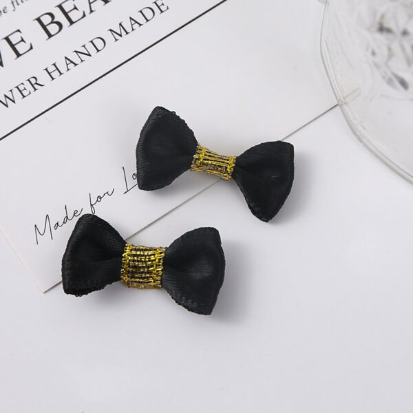 Mini Satin Bows with Gold Center Band - 图片 2