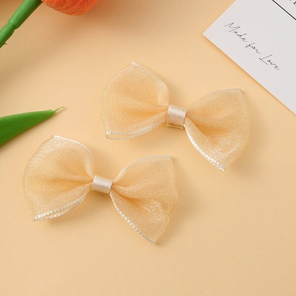 Sheer Organza Bow with Polka Dot Design - 图片 3