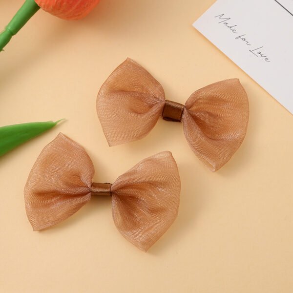 Sheer Organza Bow with Polka Dot Design - 图片 2
