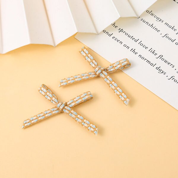 Gingham Ribbon Bow - 图片 2